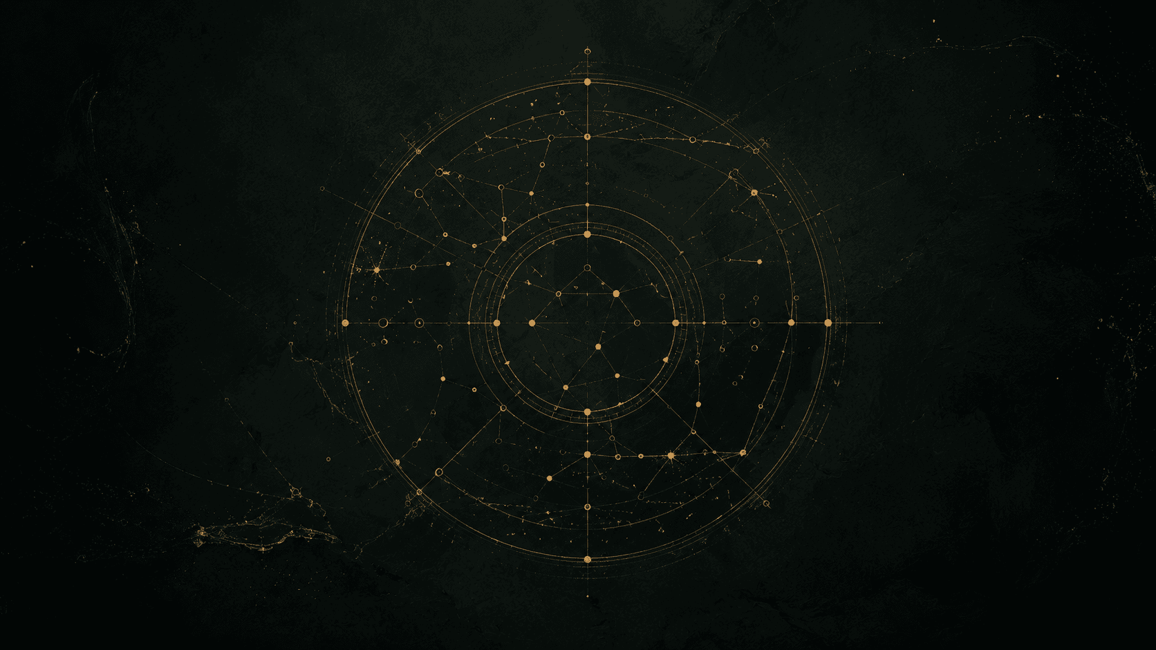 A dark green and gold image representing a BaZi chart